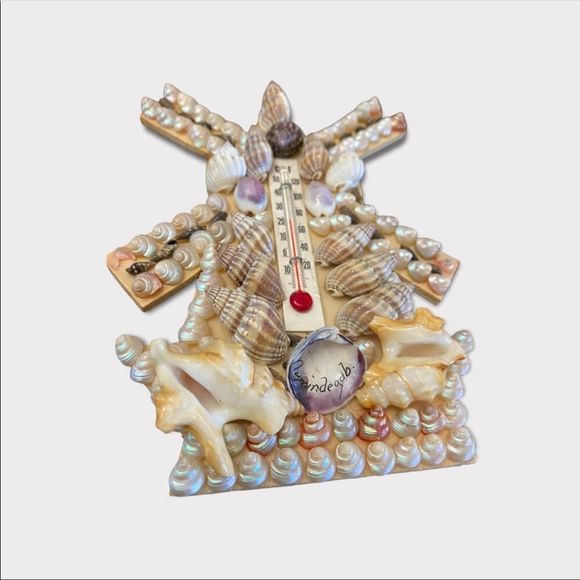 VINTAGE | 3/$15 Seashell Windmill Thermometer - Picture 2 of 3